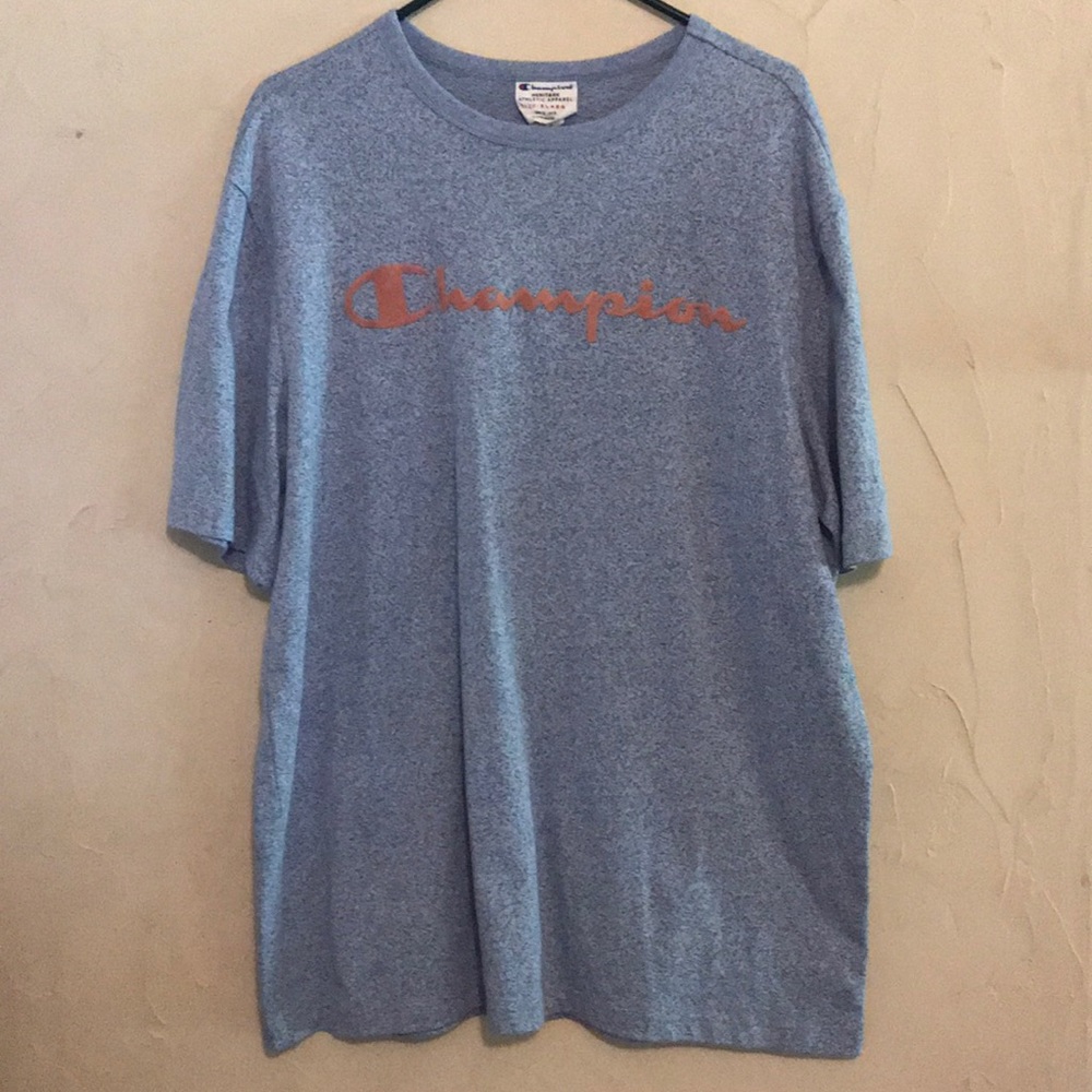 Men’s Blue and Pink Champion Tee